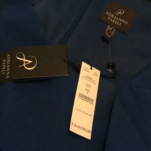 ADRIANNA PAPELL RUFFLE DETAIL GOWN - Picture 4 of 5